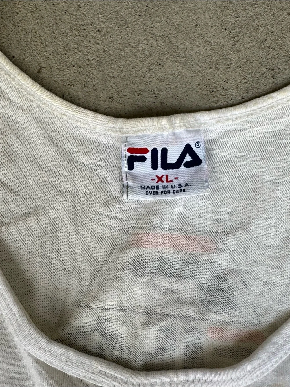 FILA Vintage 1990s Logo Single Stitch Tank Top XL